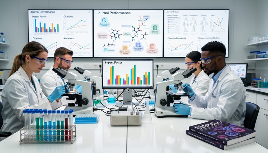 Clinician in a lab setting next to a safety cabinet, representing translational molecular medicine work.